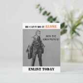 プロパガンダをテーマにした花婿介添人またはグロムスマン招待状 インビテーションポストカード (スタンド正面)