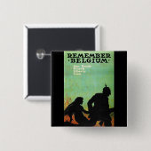 プロパガンダポスターは"ベルギー" WWIIを覚えています 缶バッジ (正面&裏面)