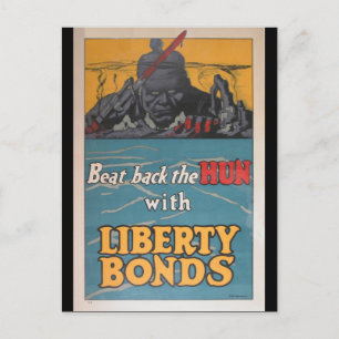 プロパガンダポスター「ビートバックザフン」 WWI ポストカード