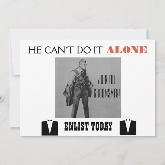 プロパガンダ風の伴郎招待状 招待状 (正面)