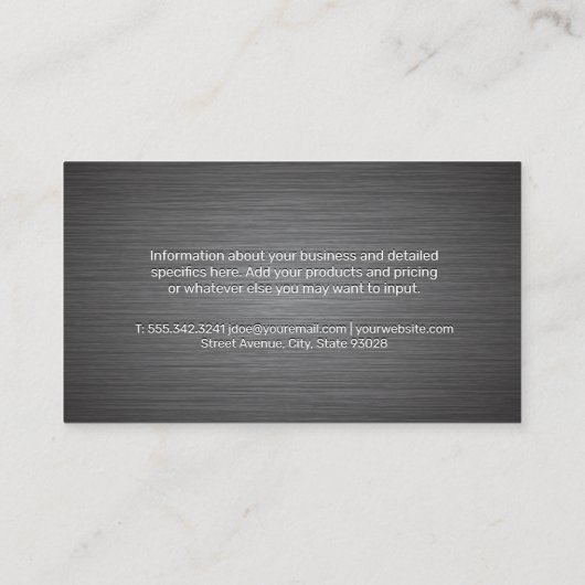 プロパティアイコン | メタリックブラシ仕上げテクスチャ 名刺 (裏面)