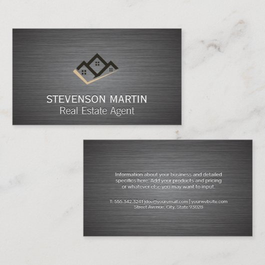 プロパティアイコン | メタリックブラシ仕上げテクスチャ 名刺 (正面/裏面)