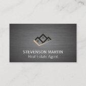 プロパティアイコン | メタリックブラシ仕上げテクスチャ 名刺 (正面)