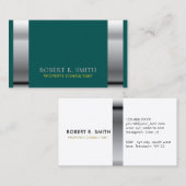 プロパティコンサルタントのダークグリーン名刺 名刺 (正面/裏面)