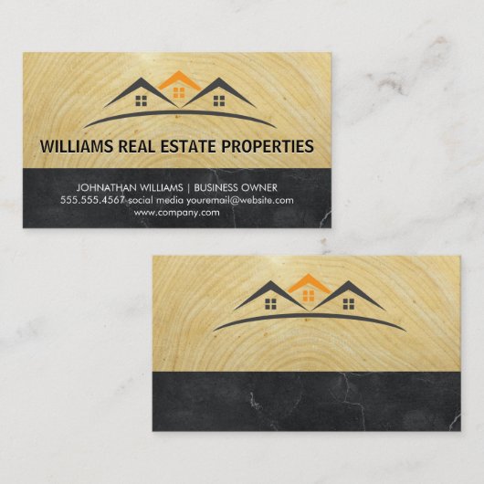 プロパティロゴ |木と大理石 名刺 (正面/裏面)