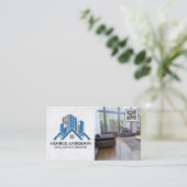 プロパティ不動産仲介業者 | リビング | QRバーコード 名刺 (スタンド正面)