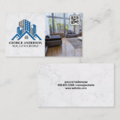 プロパティ不動産仲介業者 | リビング | QRバーコード 名刺 (正面/裏面)