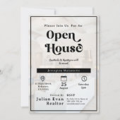 プロパティ写真の背景タイポグラフィオープンハウス 招待状 (正面)