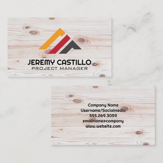 プロパティ建築 | 木目 名刺 (正面/裏面)