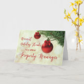 プロパティ感謝していマネージャへのクリスマスツリーオーナメント カード (黄色い花)