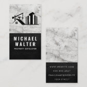 プロパティ開発者ロゴ | 大理石 | レザー 名刺 (正面/裏面)