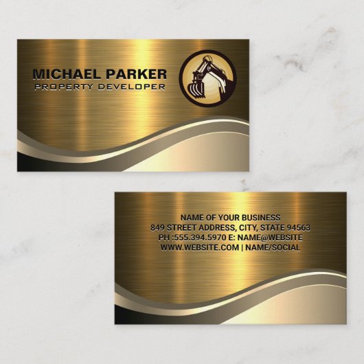 プロパティ開発者ロゴ |建築 名刺 (正面/裏面)