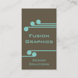 プロビジモダンネスカード、ブラウン、ターコイズ 名刺