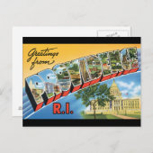 プロビデンスからの挨拶RI_Vintageトラベル ポストカード (正面/裏面)