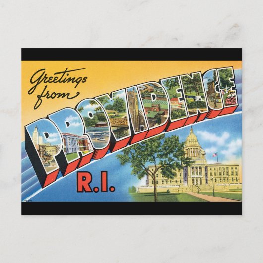 プロビデンスからの挨拶RI_Vintageトラベル ポストカード (正面)