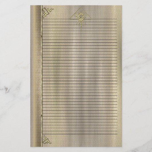 プロビデンスの眼線が付いたゴールドトーン固定 便箋 (正面)