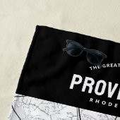 プロビデンスシティマップ+あなたのカスタム場所 ビーチタオル (インサイチュ)