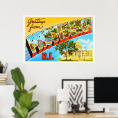 プロビデンスロードアイランドRIヴィンテージトラベル土産 ポスター (ホームオフィス)