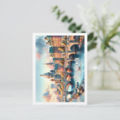 プロビデンスロードアイランドUS有名な場所の水色 ポストカード (スタンド正面)