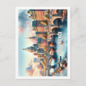 プロビデンスロードアイランドUS有名な場所の水色 ポストカード (正面)