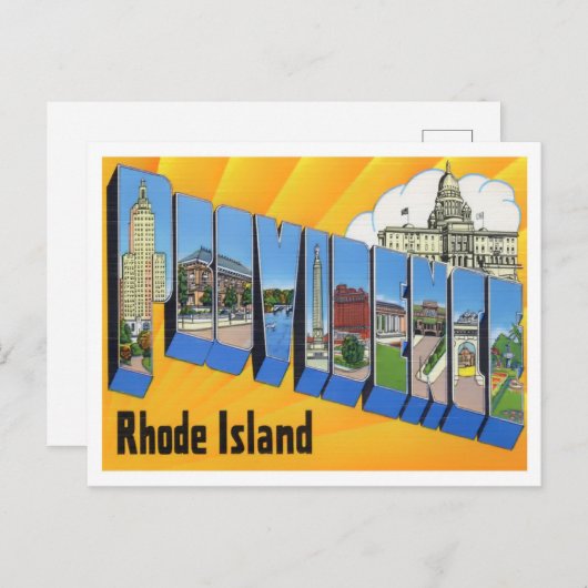 プロビデンス、ロードアイランドヴィンテージビッグレター ポストカード (正面/裏面)
