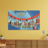 プロビデンス、ロードアイランド – ラージレターシーン2 キャンバスプリント (インサイチュ (リビング))