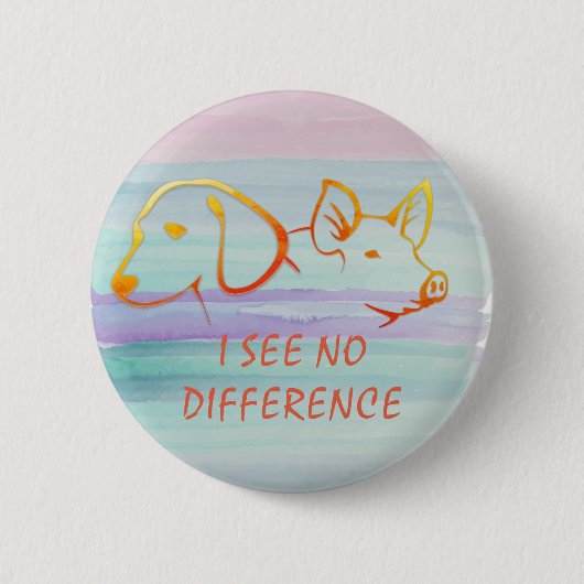 プロビーガンゴービーガンベジタリアン活動家水彩 缶バッジ (正面)