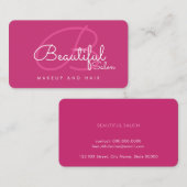 プロピンク接触カード/美容院のモノグラム コーリングカード (正面/裏面)