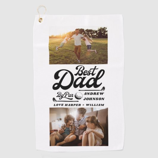 プロフおもしろいァー最高のパパ(Par Photo) |モノグラム名 ゴルフタオル (正面)