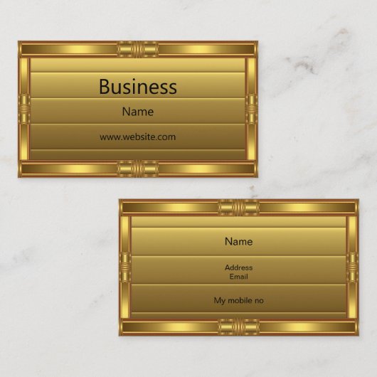 プロファイルの名刺フェイク金ゴールドの金ゴールドフレーム 名刺 (正面/裏面)