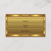 プロファイルの名刺フェイク金ゴールドの金ゴールドフレーム 名刺 (裏面)