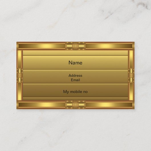 プロファイルの名刺フェイク金ゴールドの金ゴールドフレーム 名刺 (裏面)
