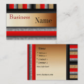 プロファイルカーストライプドのレッドメタルルック金ゴールド3 名刺 (正面/裏面)