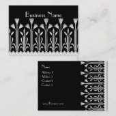 プロファイルカードのヴィンテージビクトリアンパターン白黒 名刺 (正面/裏面)