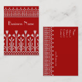プロファイルカードのヴィンテージビクトリアンパターン赤（白） 名刺 (正面/裏面)