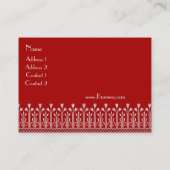 プロファイルカードのヴィンテージビクトリアンパターン赤（白） 名刺 (裏面)