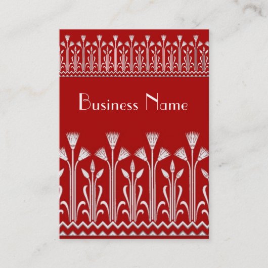プロファイルカードのヴィンテージビクトリアンパターン赤（白） 名刺 (正面)