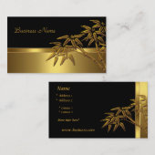 プロファイルカードアジアブラック金ゴールド竹2 名刺 (正面/裏面)