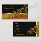 プロファイルカードアジアンブラック金ゴールド竹 名刺 (正面/裏面)