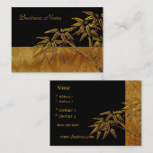 プロファイルカードアジアンブラック金ゴールド竹 名刺 (正面/裏面)