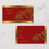 プロファイルカードアジア赤金ゴールド竹 名刺 (正面/裏面)