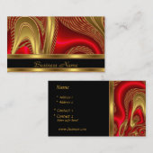 プロファイルカードエレガントビジネス抽象芸術黒Red G 名刺 (正面/裏面)