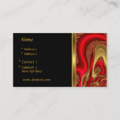 プロファイルカードエレガントビジネス抽象芸術黒Red G 名刺 (裏面)