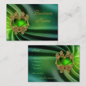 プロファイルカードグリーンジュエルハートシルク 名刺 (正面/裏面)