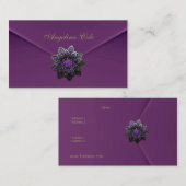プロファイルカードパープル桑ベルベット宝石 名刺 (正面/裏面)
