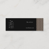 プロファイルカードビジネスの茶色の黒い金属ドット スキニー名刺 (裏面)