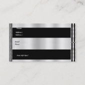 プロファイルカードビジネスアールデコブラックシルバーストライプ 名刺 (裏面)