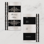 プロファイルカードビジネスアールデコブラックセピアストライプ 名刺 (正面/裏面)