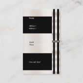 プロファイルカードビジネスアールデコブラックセピアストライプ 名刺 (裏面)