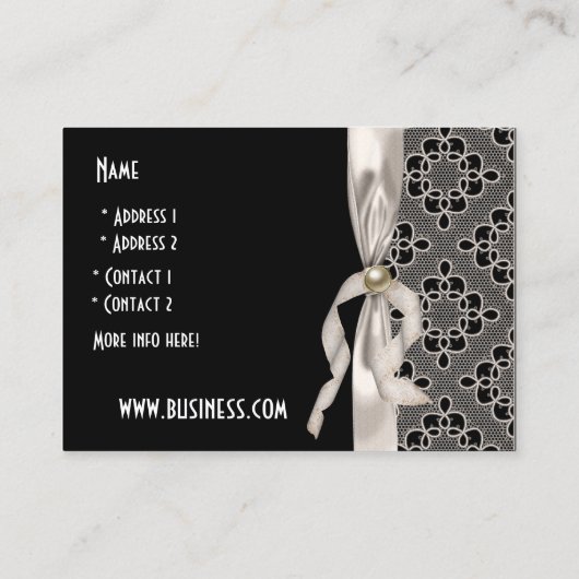 プロファイルカードビジネスアールヌーボーレースボウ 名刺 (裏面)